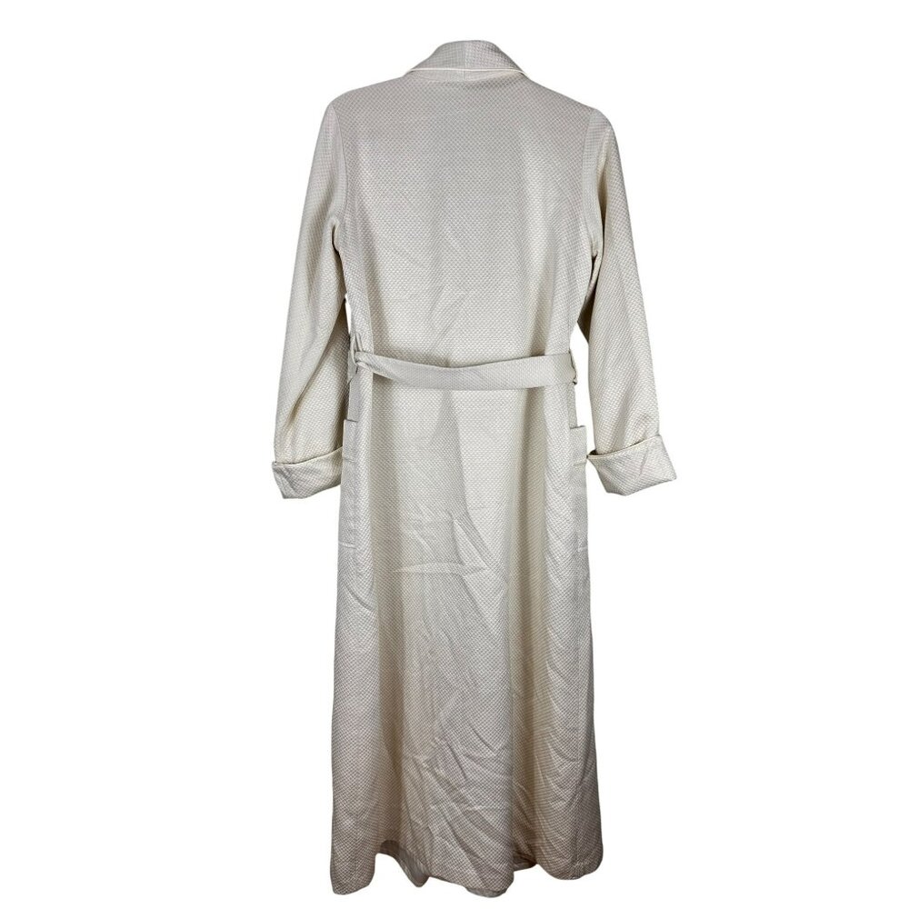 Lord & Taylor Silky Blend Long Robe Women's Size Small Beige Belted Nightgown - Picture 8 of 13